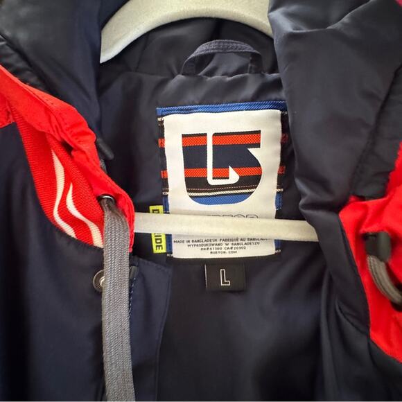 Burton Haze Red 10K Varsity Snowboard Ski Jacket Ballpoint Burner Red & Blue XL - Picture 7 of 12